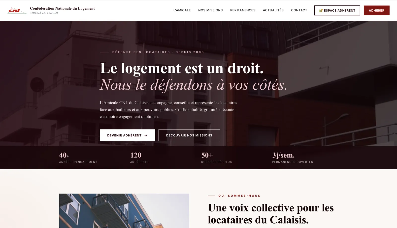 Aperçu du site cnlcalaisis.fr